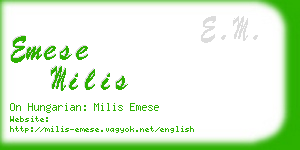 emese milis business card